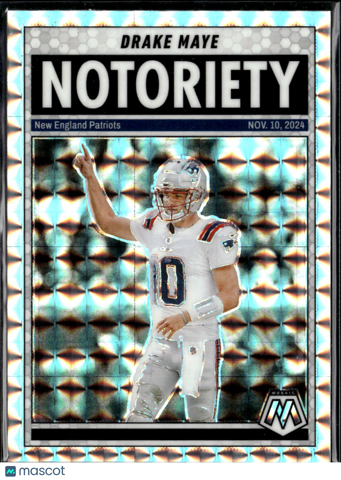 Drake Maye 2025 Mosaic Notoriety Mosaics Prizm New England Patriots