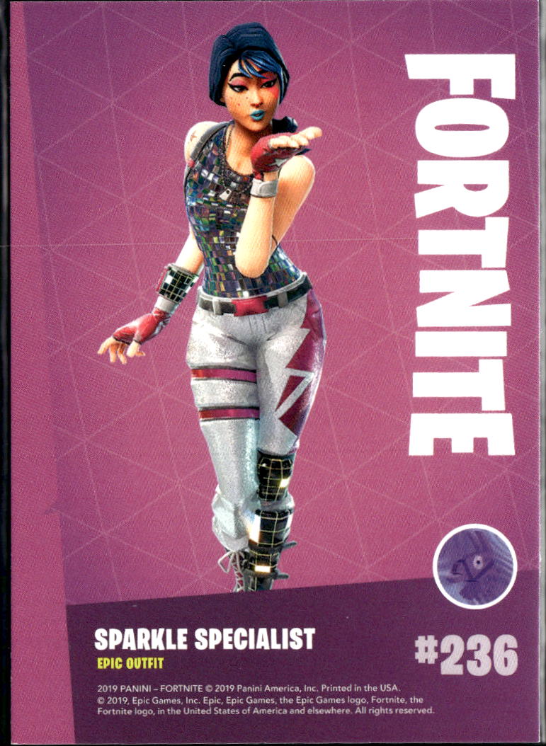 Sparkle Specialists 2019 Panini Fortnite Series 1 EPIC Outfit #236