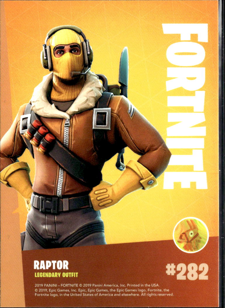 Raptor 2019 Panini Fortnite LEGENDARY Outfit #282