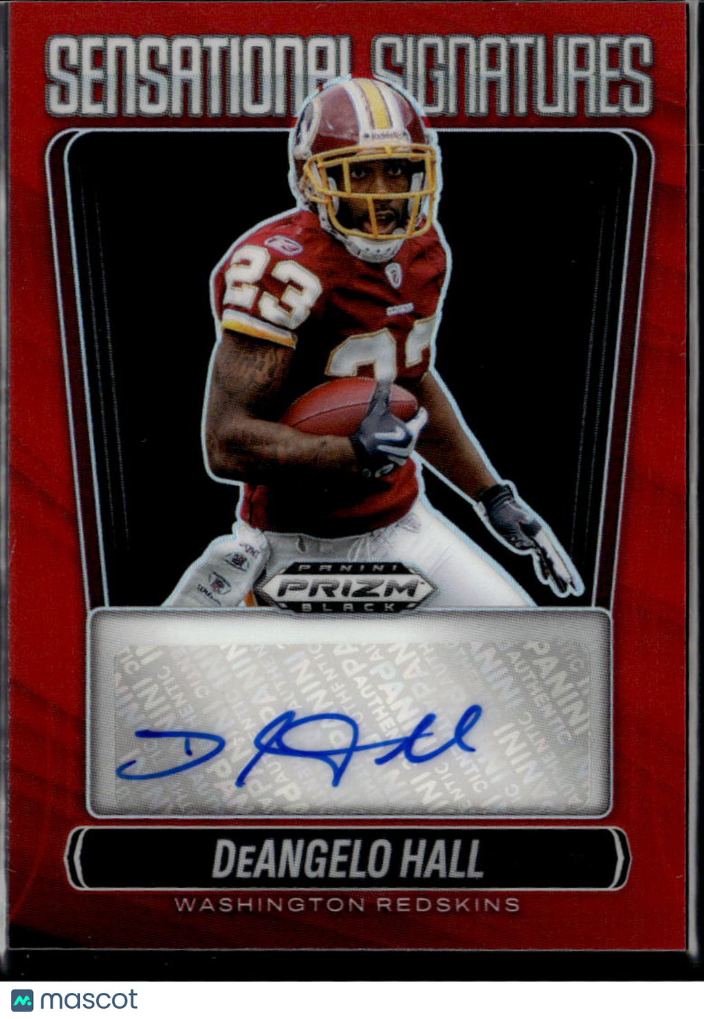 DeAngelo Hall 2025 Prizm Black Auto Autograph Red 89/99 Washington Redskins
