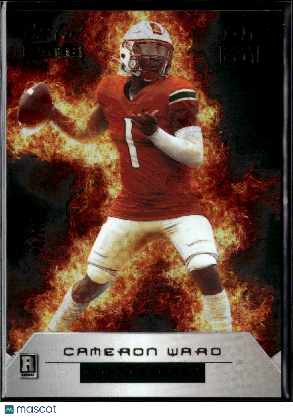Cameron Ward 2025 Wild Card Rookie Heat RC Miami Hurricanes Titans 24/75