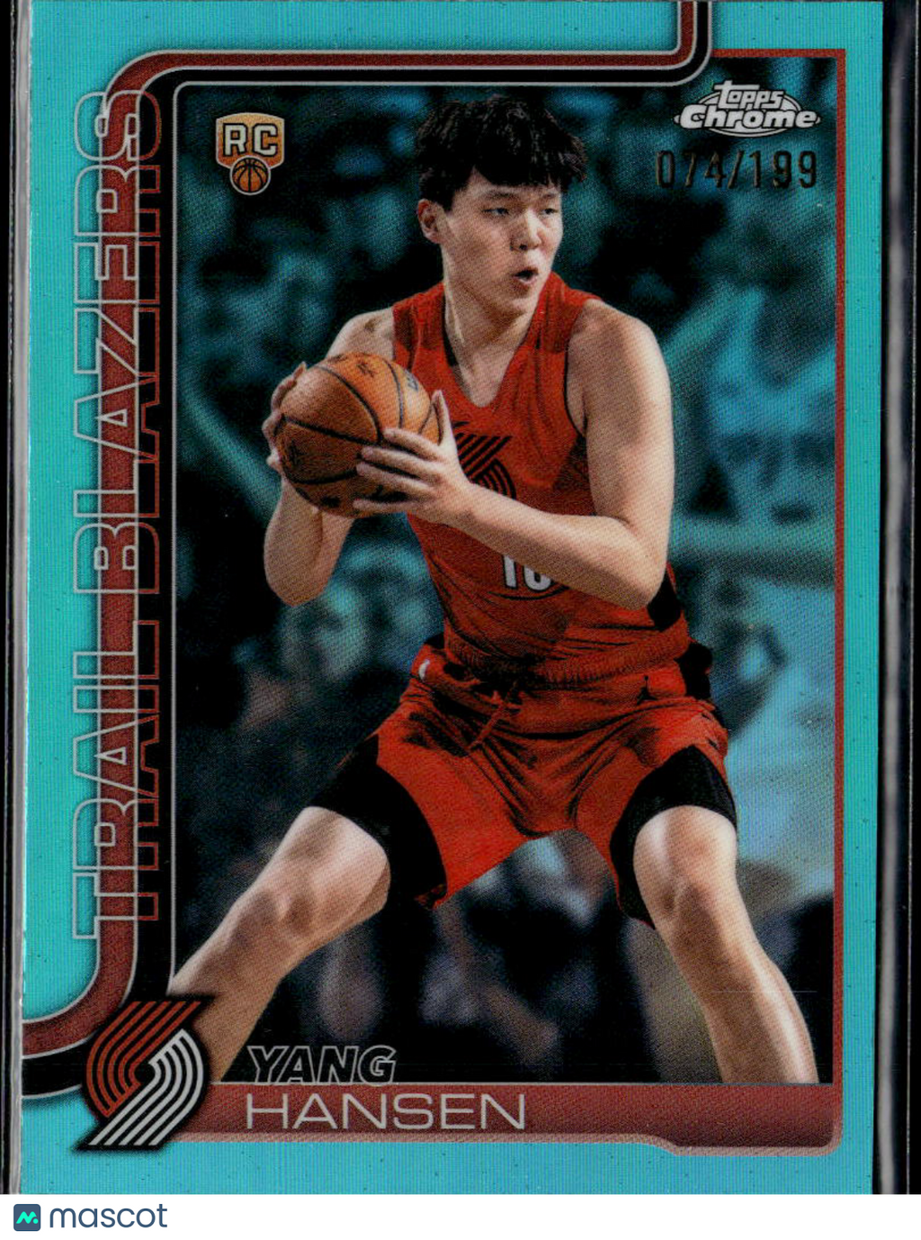 Yang Hansen 2026 Topps Chrome Update Aqua Rookie RC 74/199 Trail Blazers