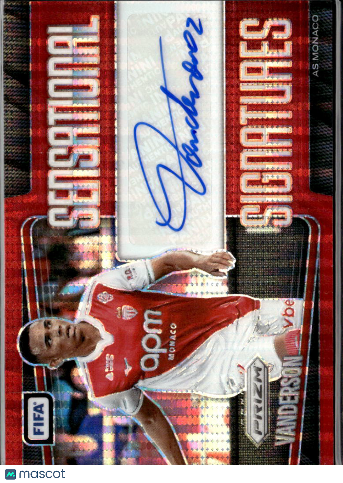 Vanderson 2025 Prizm FIFA Soccer Auto Autograph Red AS Monaco