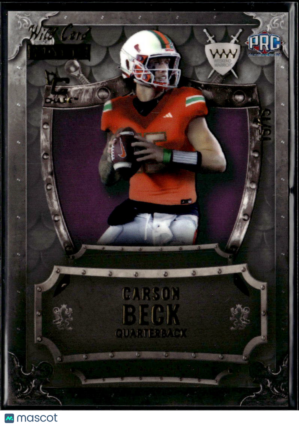 Carson Beck 2025 Wild Card Matte Weekend Warrior Rookie Cardinals 15/15