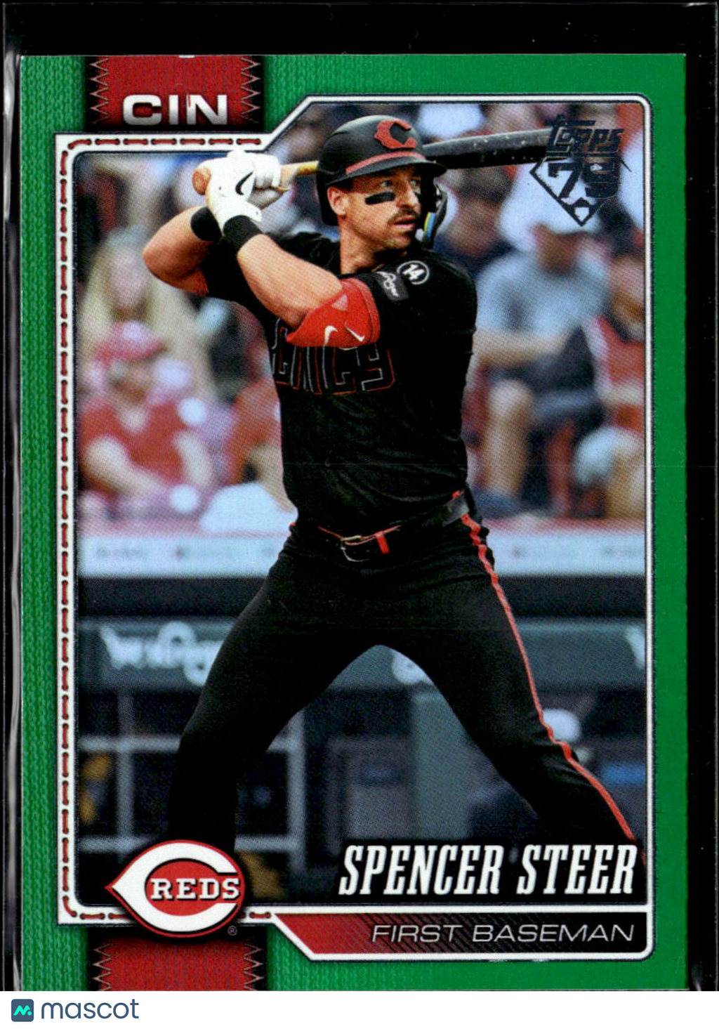 Spencer Steer 2026 Topps Series Two Green 14/99 Cincinnati Reds