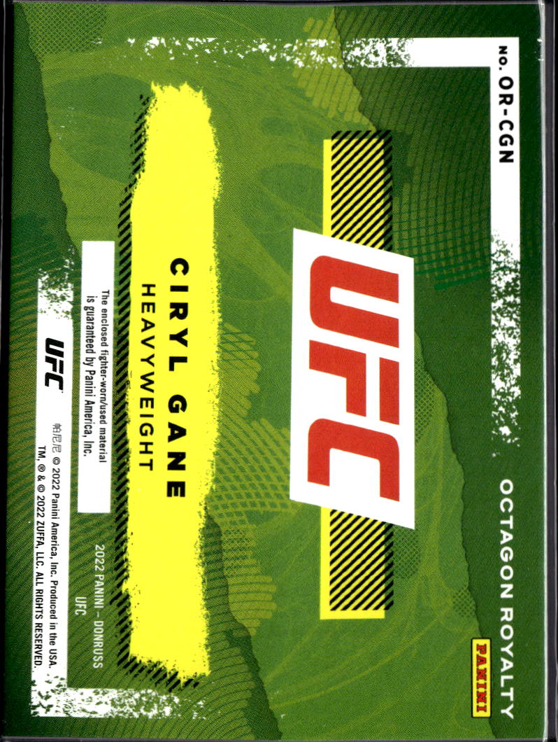 Ciryl Gane 2022 Donruss UFC Octagon Royalty Patch MMA
