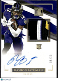 Rashod Bateman 2021 Impeccable Auto Autograph LOGO Patch RC /10 Baltimore Ravens