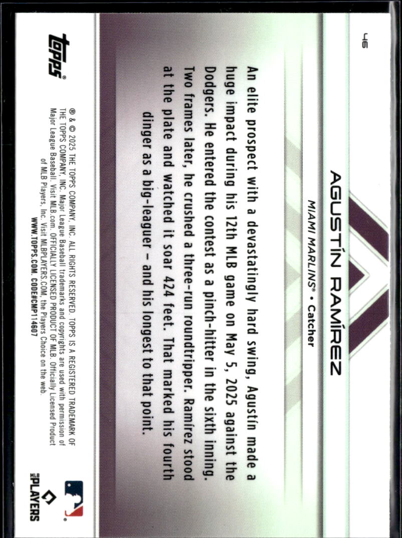 Agustín Ramírez 2025 Topps Transcendent Vatiation RC Miami Marlins