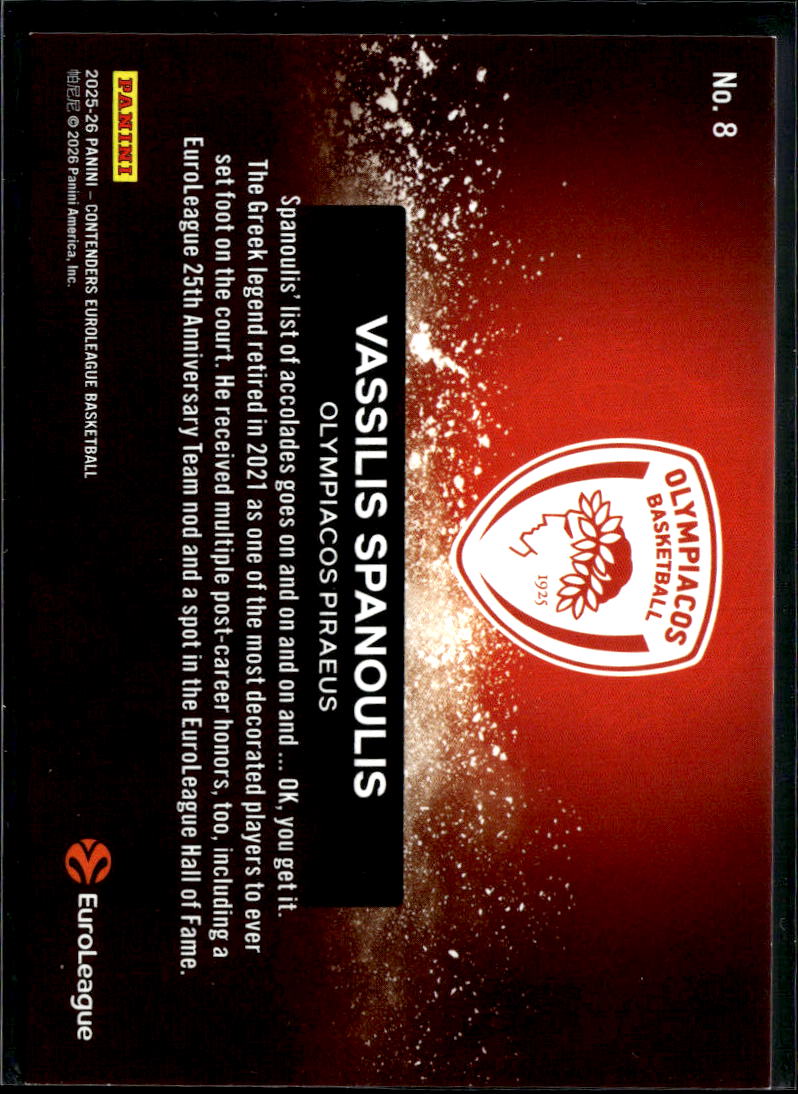 Vassilis Spanoulis 2026 Contenders EuroLeague 18/125 Olympiacos Piraeus