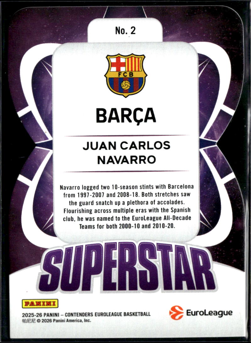 Juan Carlos Navarro 2026 Contenders EuroLeague 3/125 FC Barcelona