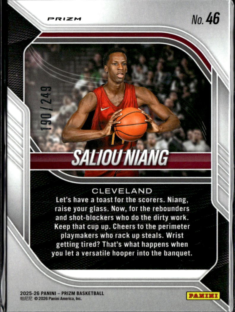 Saliou Niang 2025 Prizm Draft Picks RC Blue 190/249 Cleveland State Vikings