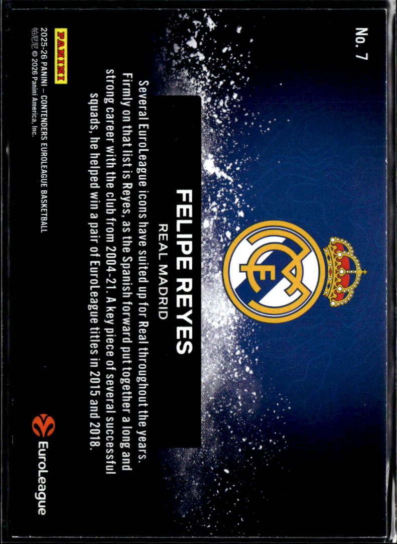 Felipe Reyes 2026 Contenders EuroLeague 44/199 Real Madrid