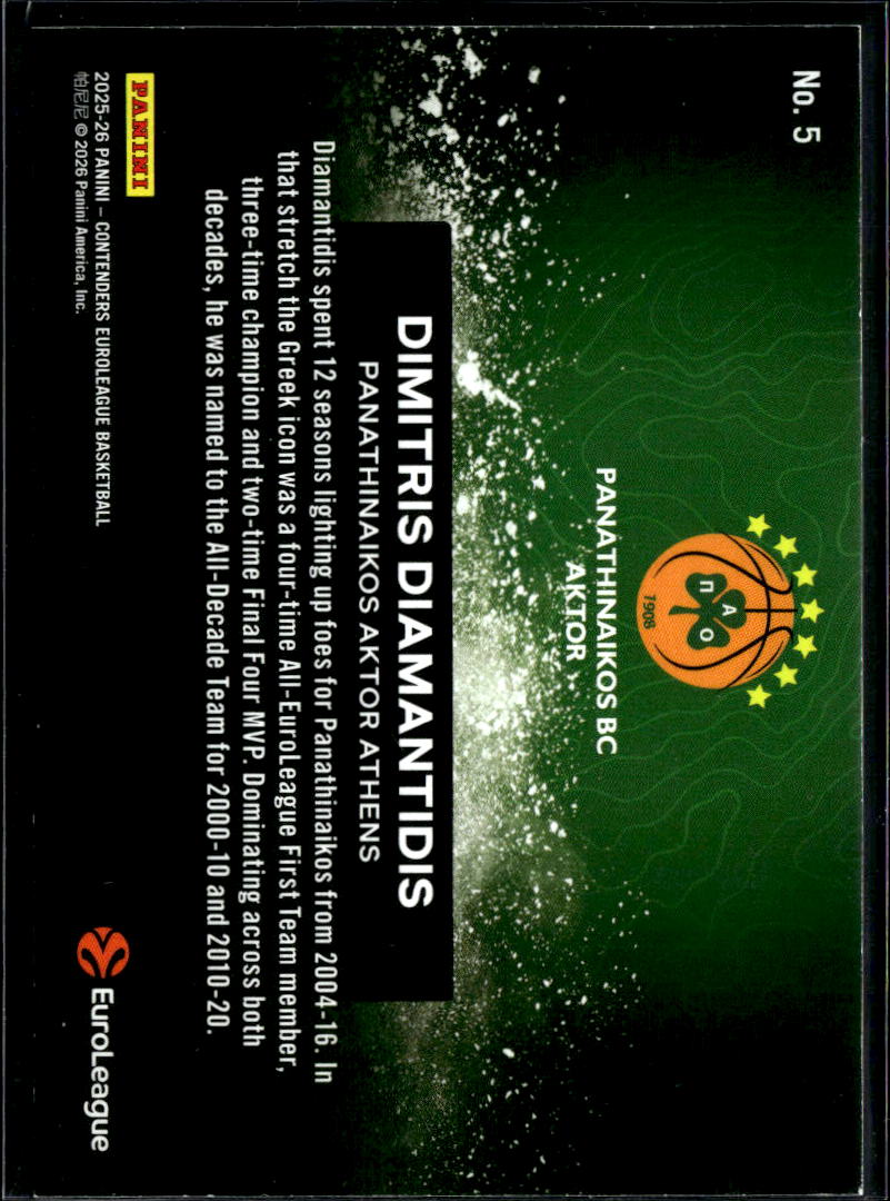 Dimitris Diamantidis 2026 Contenders EuroLeague 121/199 Panathinaikos BC Aktor