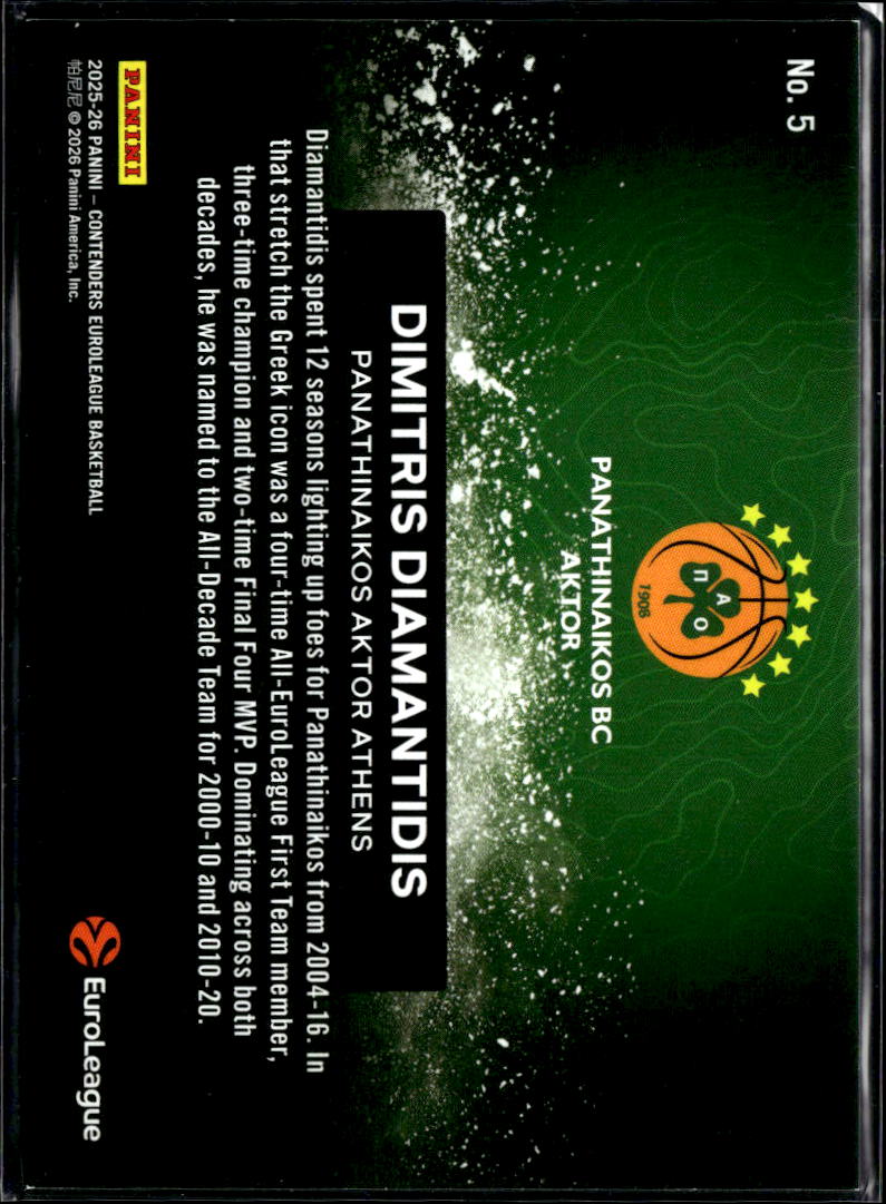 Dimitris Diamantidis 2026 Contenders EuroLeague 75/125 Panathinaikos BC Aktor