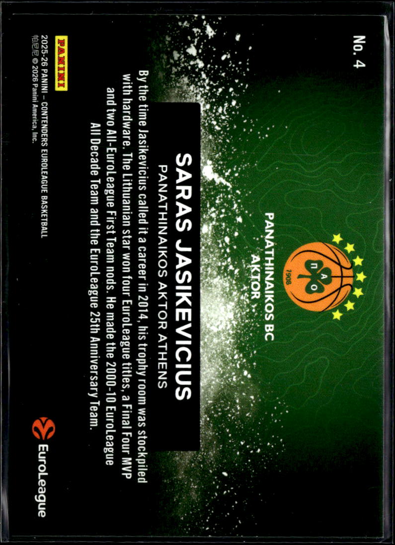 Saras Jasikevicius 2026 Contenders EuroLeague 66/125 Panathinaikos BC