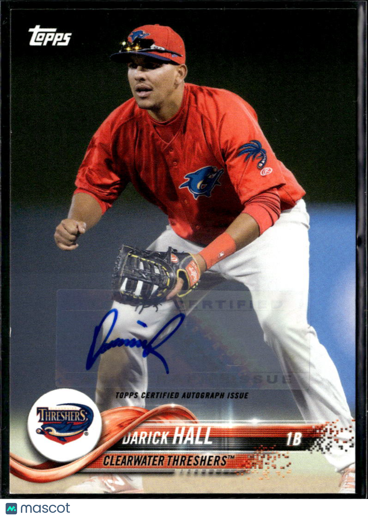 Darick Hall 2018 Topps Pro Debut Auto Autograph Clearwater Threshers