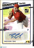 Brock Burke 2020 Donruss Signature Series Auto Autograph Texas Rangers