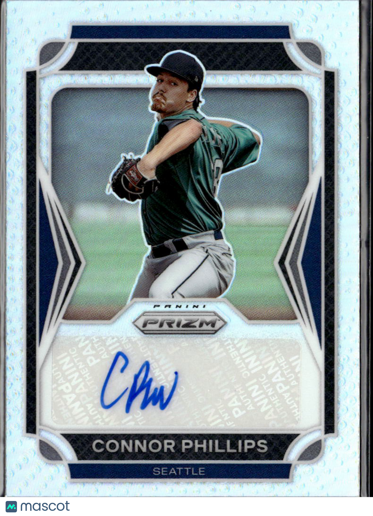 Connor Phillips 2021 Panini Prizm Draft Picks Auto Autograph Mariners