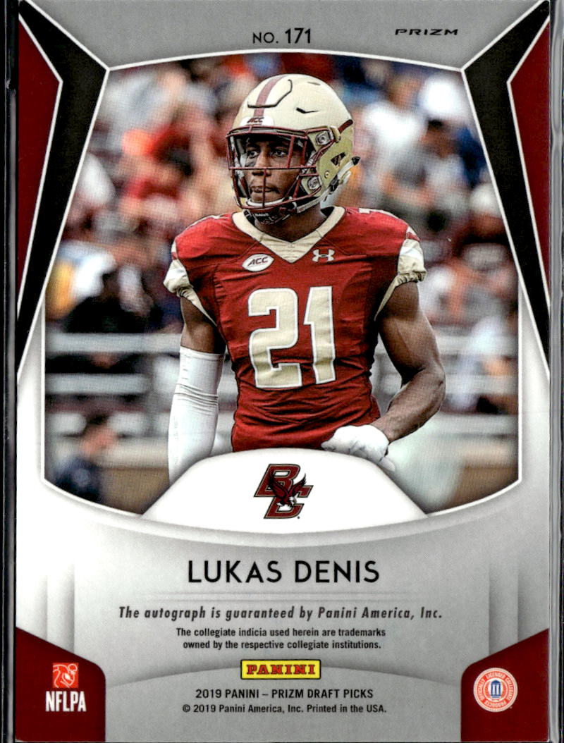 Lukas Denis 2019 Prizm Draft Picks RC Auto Autograph RC Boston College Eagles