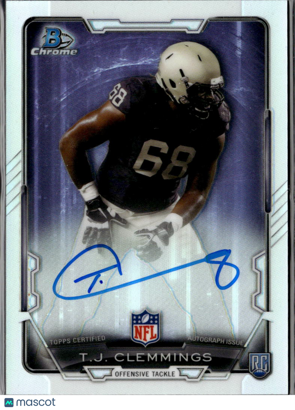 T.J. Clemmings 2015 Bowman Chrome Auto Autograph RC Minnesota Vikings