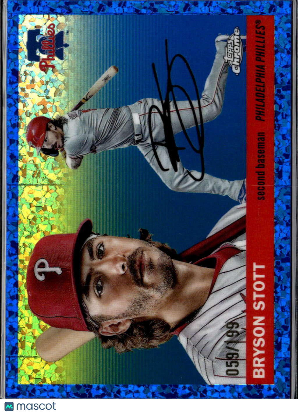 Bryson Stott 2025 Topps Chrome Platinum Blue 59/199 Philadelphia Phillies