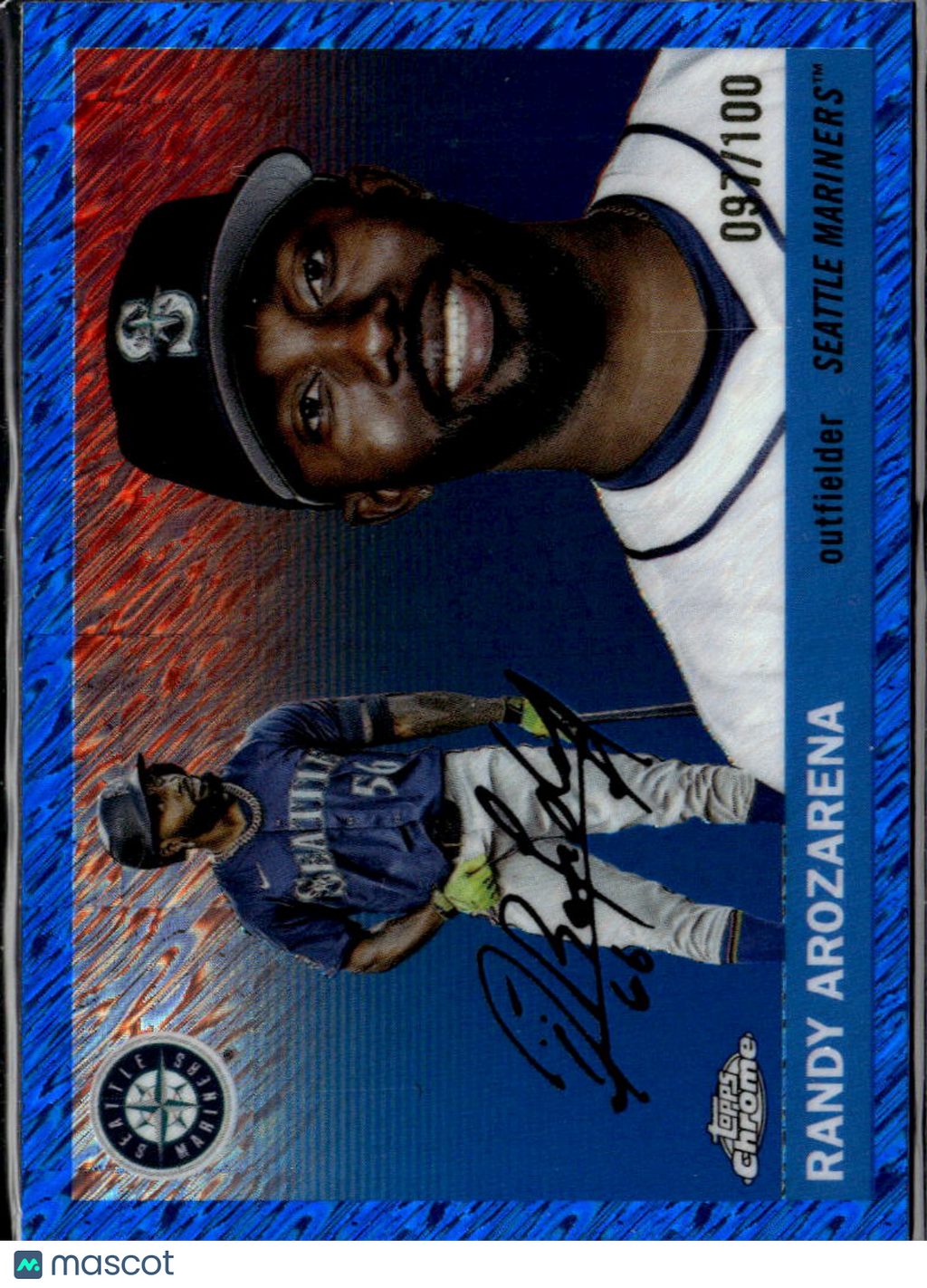 Randy Arozarena 2025 Topps Chrome Platinum Blue 97/100 Seattle Mariners