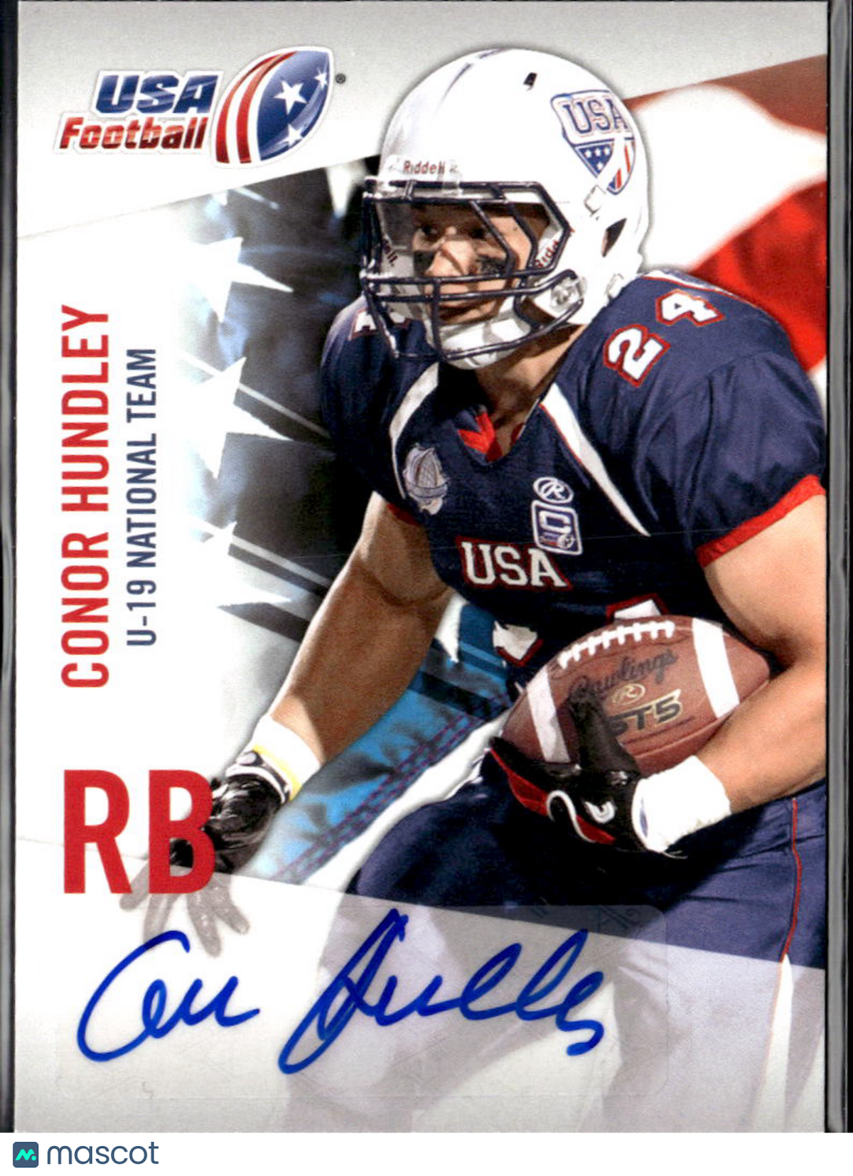 Conor Hundley 2012 Upper Deck USA Football Auto Autograph RC Rookie