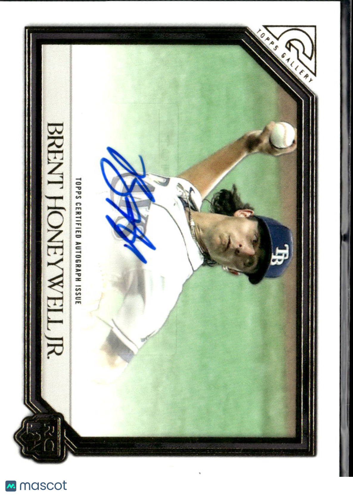 Brent Honeywell Jr. 2021 Topps Gallery RC Auto Autograph Tampa Bay Rays