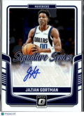 Jazian Gortman 2025 Donruss Optic Auto Autograph Dallas Mavericks