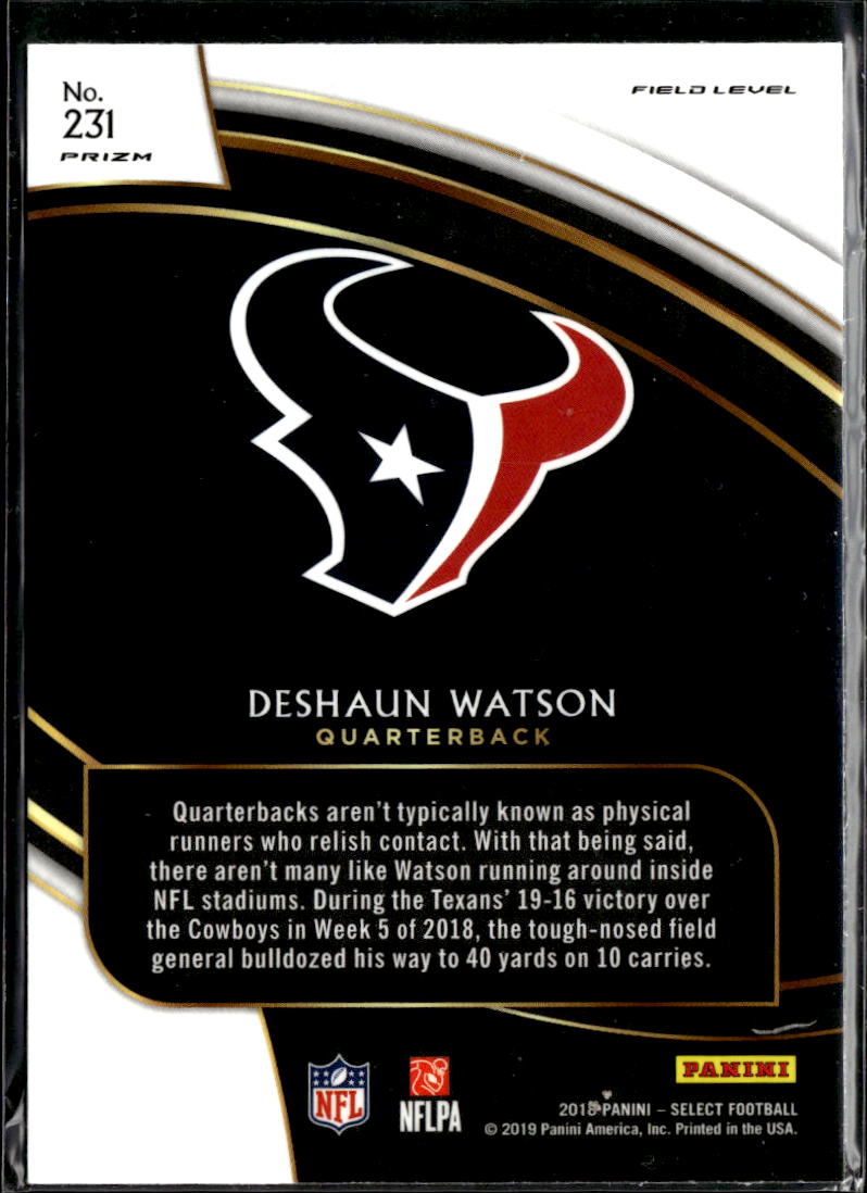 Deshaun Watson 2019 Select Field Level Silver Prizm Houston Texans