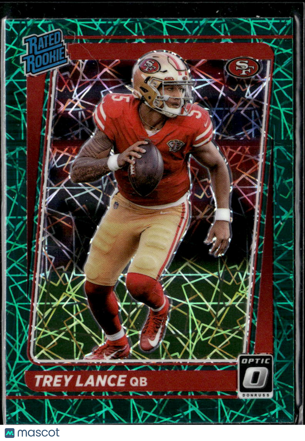 Trey Lance 2021 Optic Teal Velocity Rated Rookie San Francisco 49ers