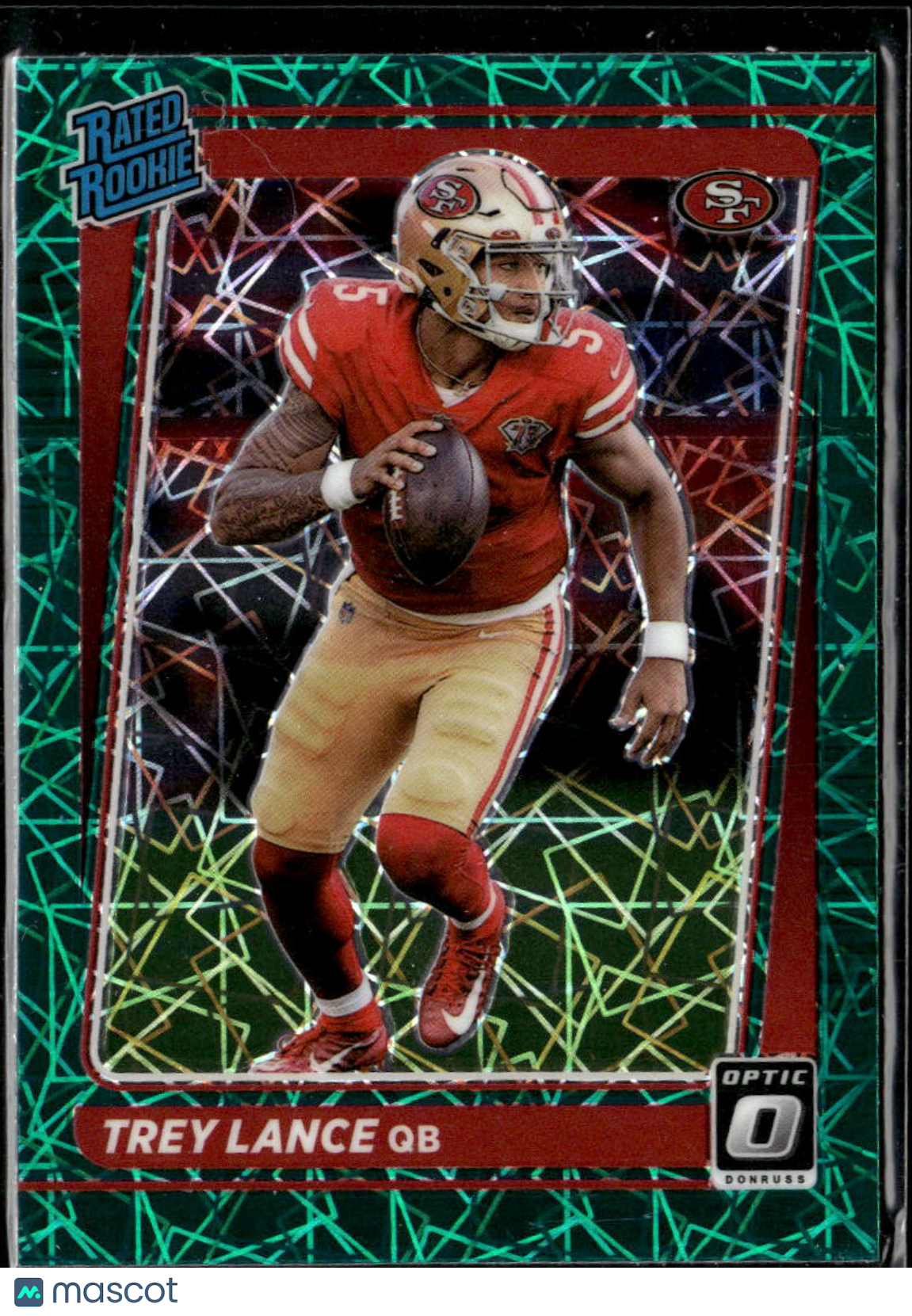 Trey Lance 2021 Optic Teal Velocity Rated Rookie San Francisco 49ers