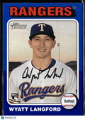 Wyatt Langford 2024 Topps Heritage RC Rookie Blue Border Texas Rangers