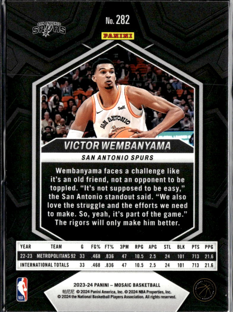 Victor Wembanyama 2023-24 Mosaic Rookie RC City Edition San Antonio Spurs
