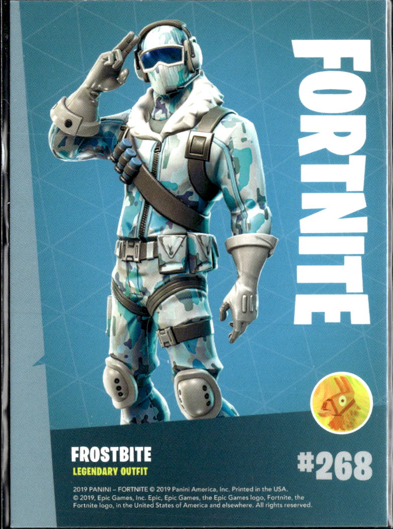 Forstbite 2019 Panini Fortnite Series 1 LEGENDARY Outfit USA HOLO #268