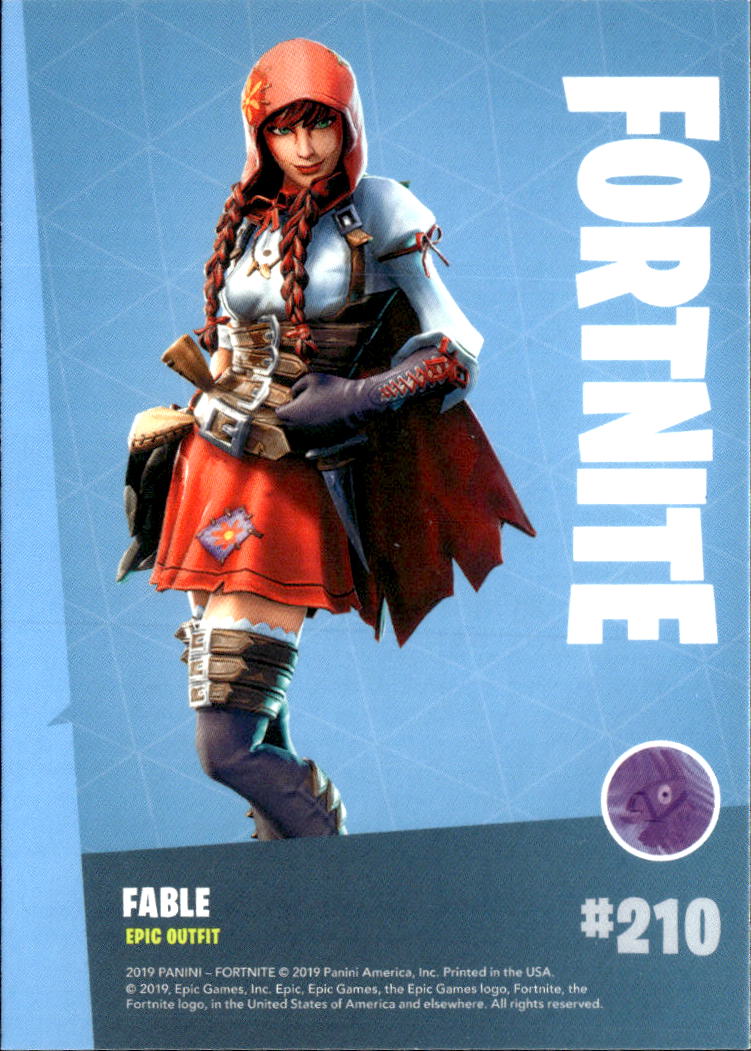 Fable 2019 Panini Fortnite Series 1 Epic Outfit HOLO #210