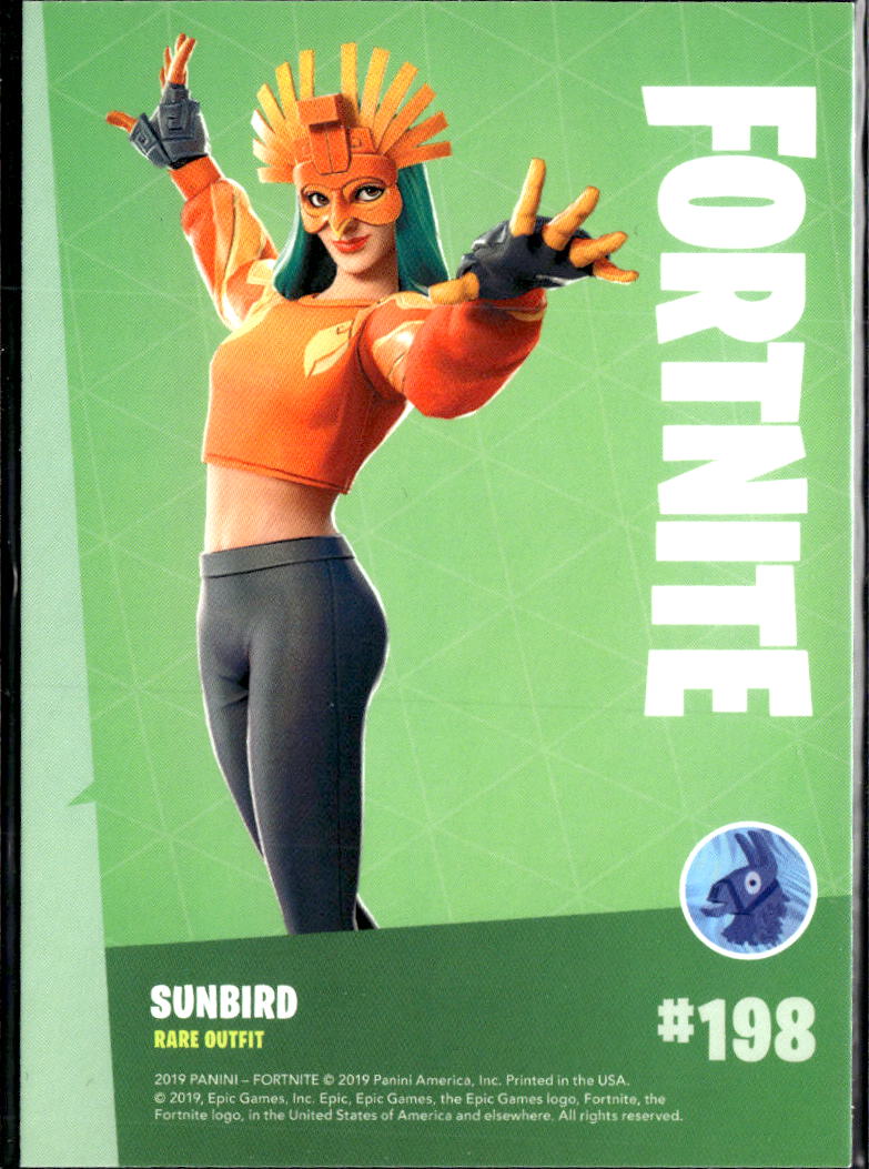 Sunbird 2019 Panini Fortnite Rare Outfit HOLO #198