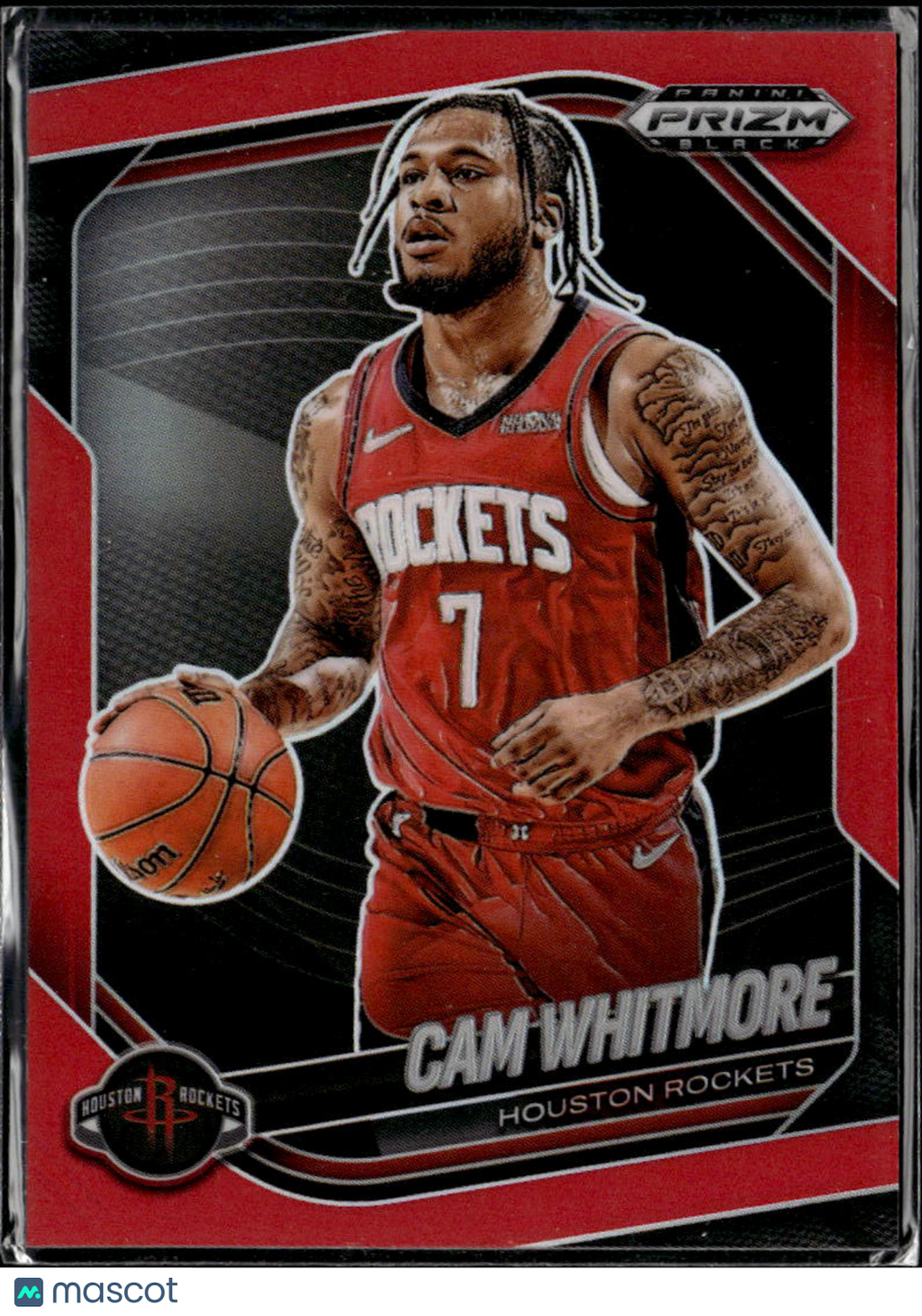 Cam Whitmore 2025 Prizm Black Red Prizm 83/299 Houston Rockets