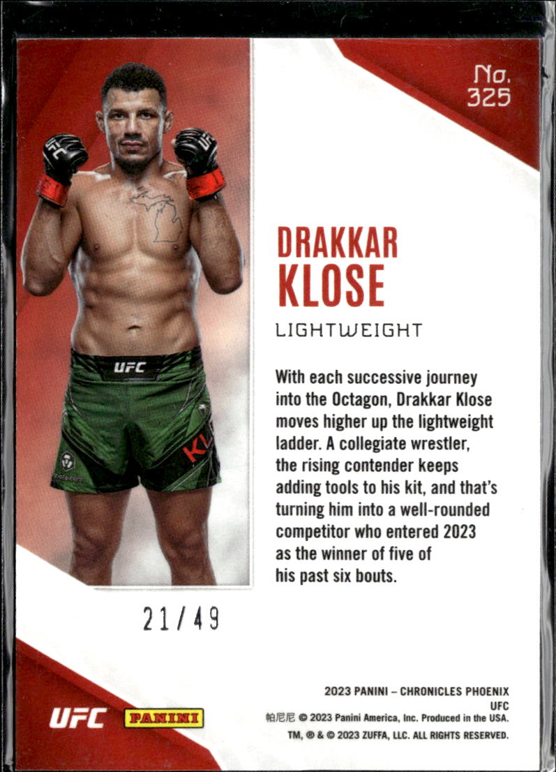 Drakkar Klose 2023 Chronicles Phoenix RC Purple Rookie UFC 21/49