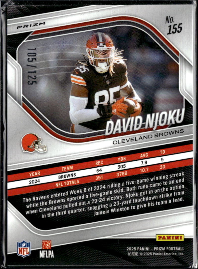 David Njoku 2025 Prizm Purple 105/125 Cleveland Browns