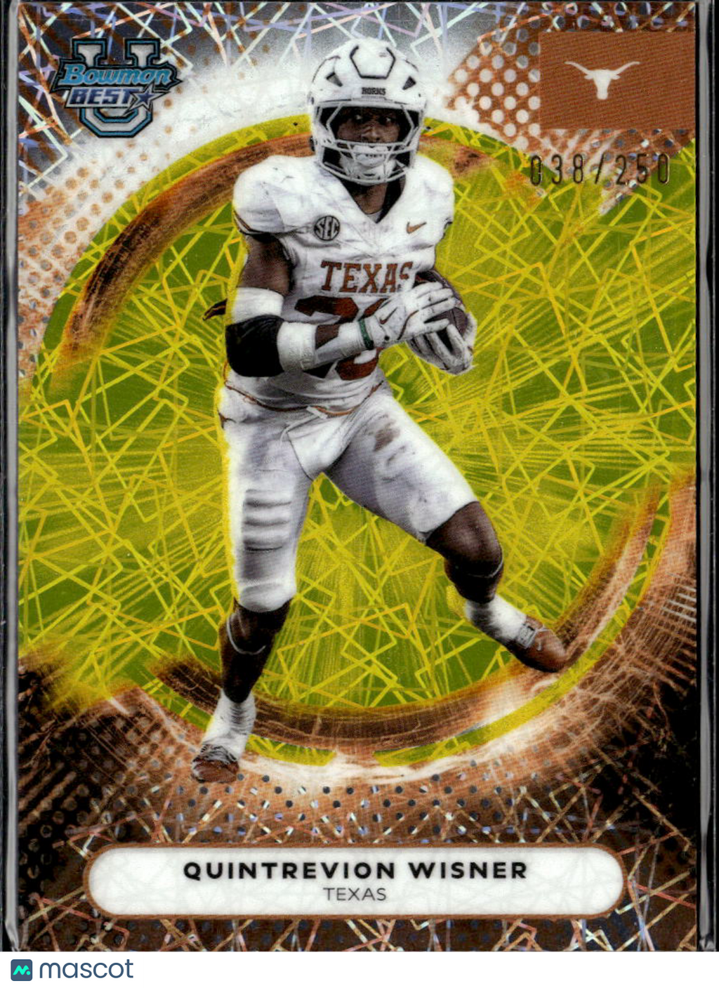 Quintrevion Wisner 2025 Bowman's Best Gold Refractor 38/250 Texas Longhorns