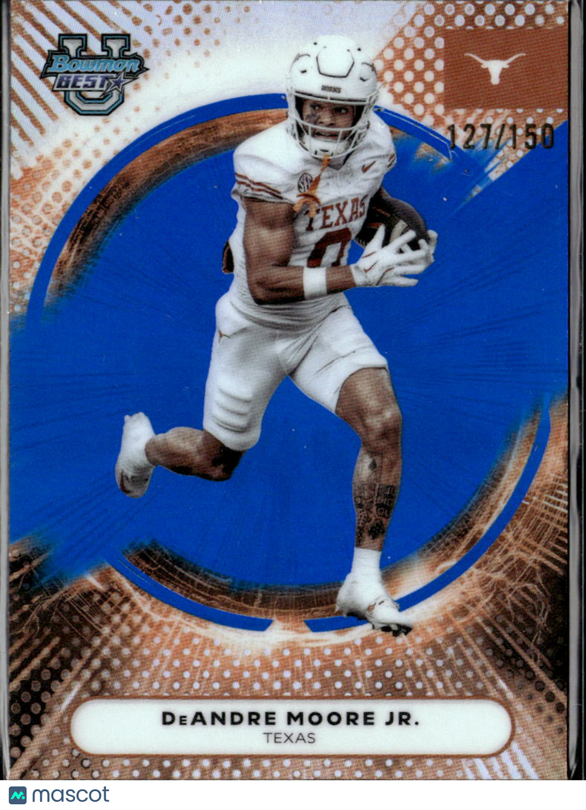 DeAndre Moore Jr. 2025 Bowman's Best Blue 127/150 Texas Longhorns
