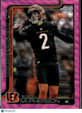 Evan McPherson 2025 Topps Chrome Pink Wave 36/250 Cincinnati Bengals