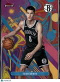 Egor Dëmin 2025 Topps Finest RC Oil Spill Rookie Brooklyn Nets