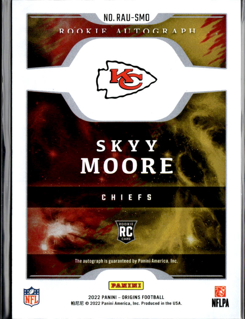Skyy Moore 2022 Origins Auto Autograph Rookie RC Kansas City Chiefs