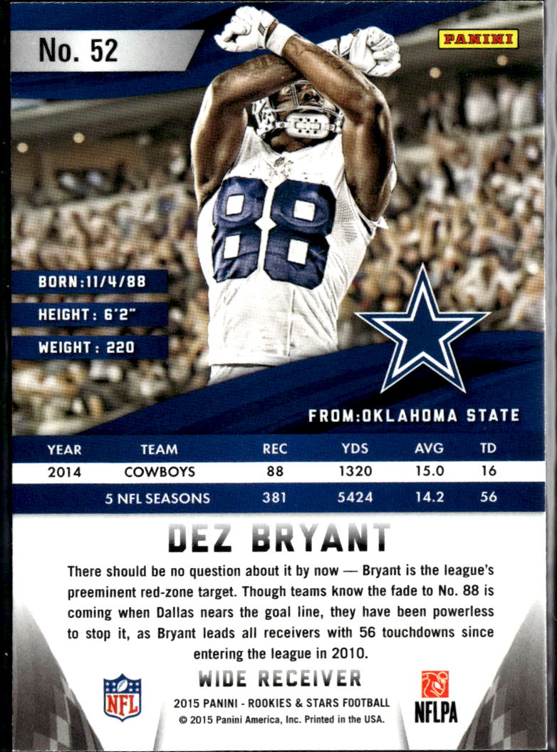 Dez Bryant 2015 Panini Rookies & Stars Longevity Dallas Cowboys