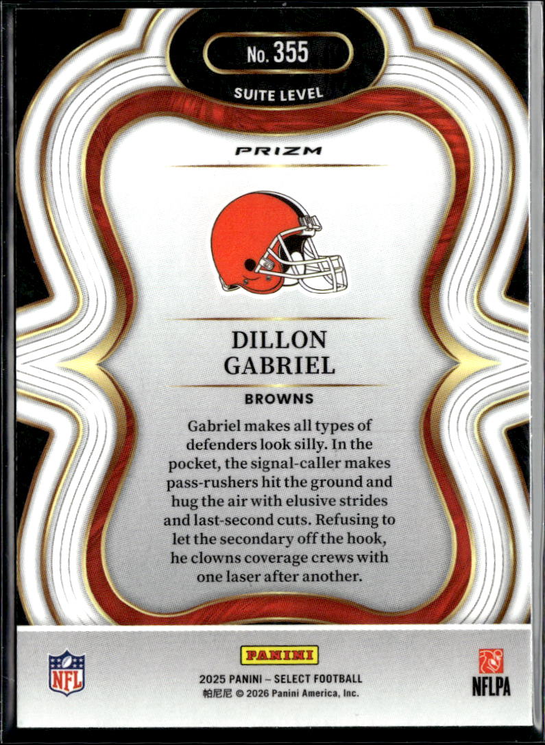 Dillon Gabriel 2025 Select Suite Level Silver Prizm Rookie RC Cleveland Browns