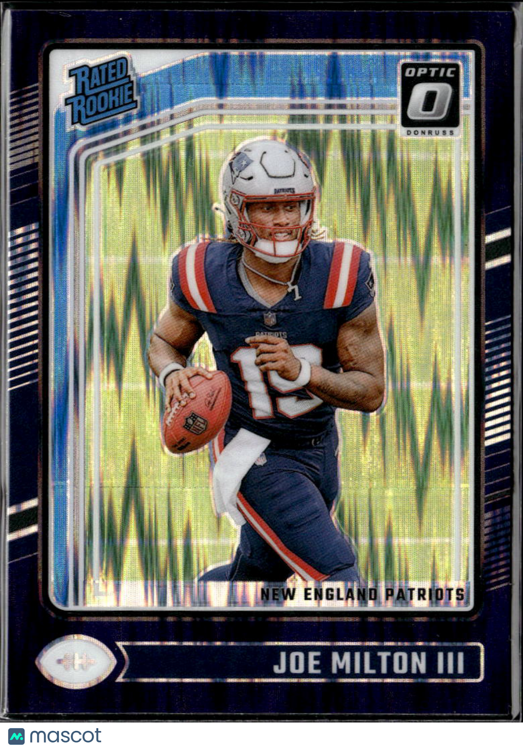 Joe Milton III 2024 Optic Rated Rookie Purple Shock New England Patriots