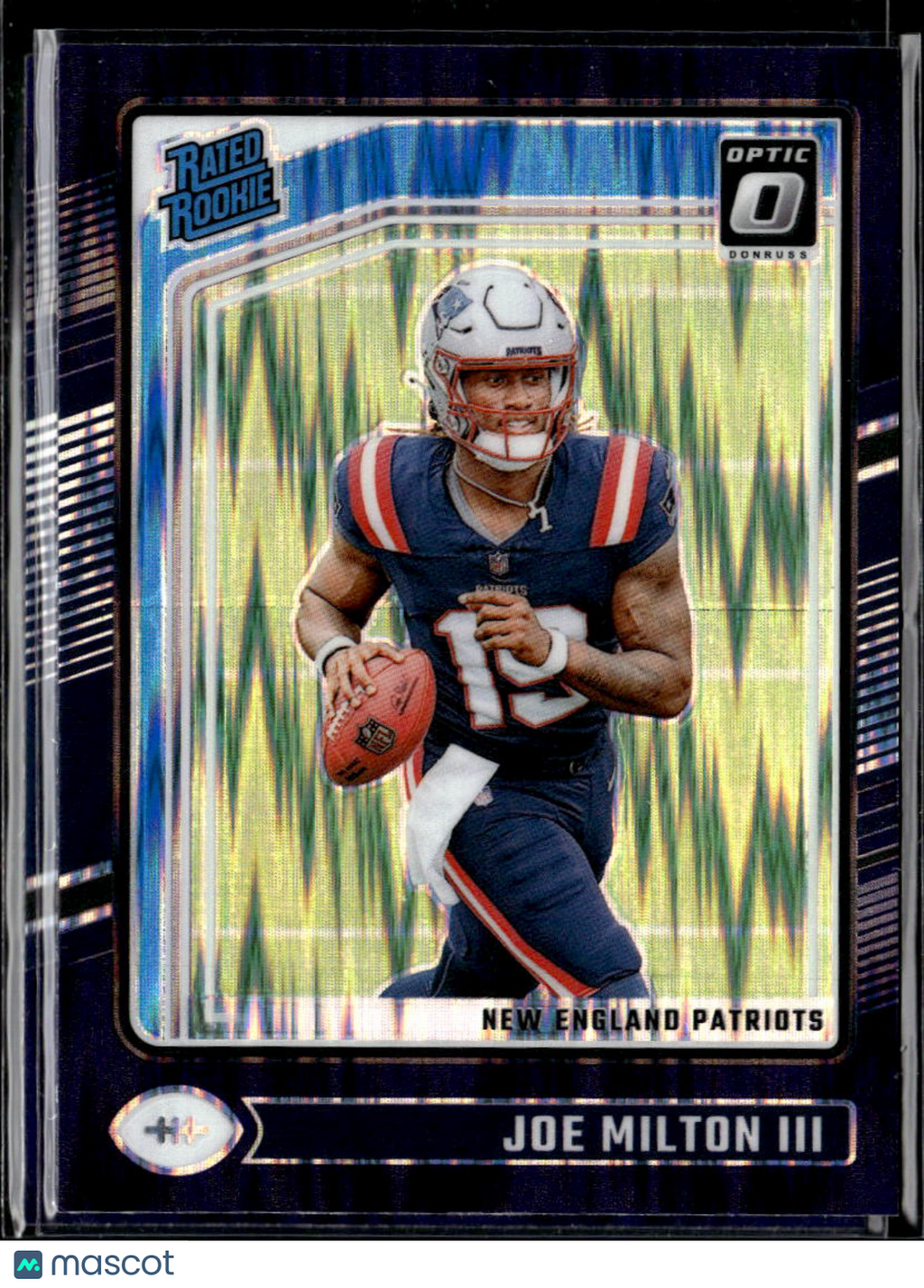 Joe Milton III 2024 Optic Rated Rookie Purple Shock New England Patriots
