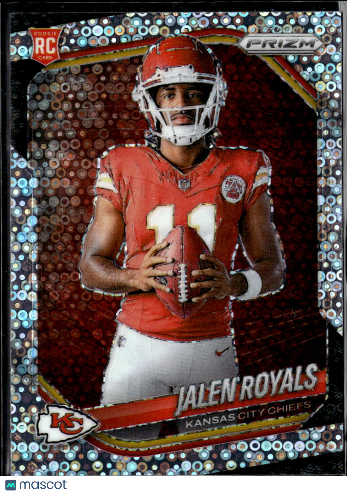 Jalen Royals 2025 Prizm Variation Rookie RC Disco Kansas City Chiefs